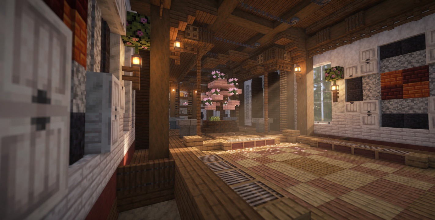 Medieval throne hall interior Minecraft build